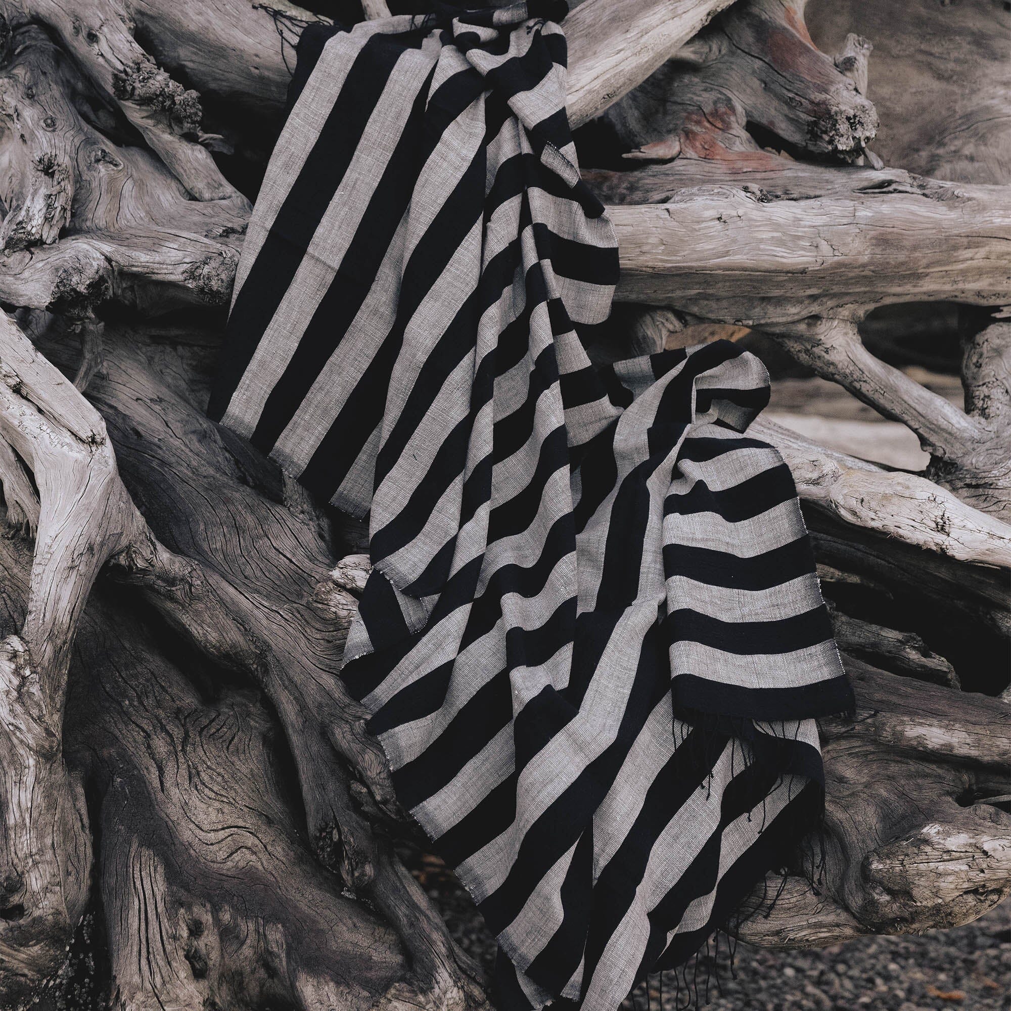 Turkish Linen Towel | Black Stripe - Image 3