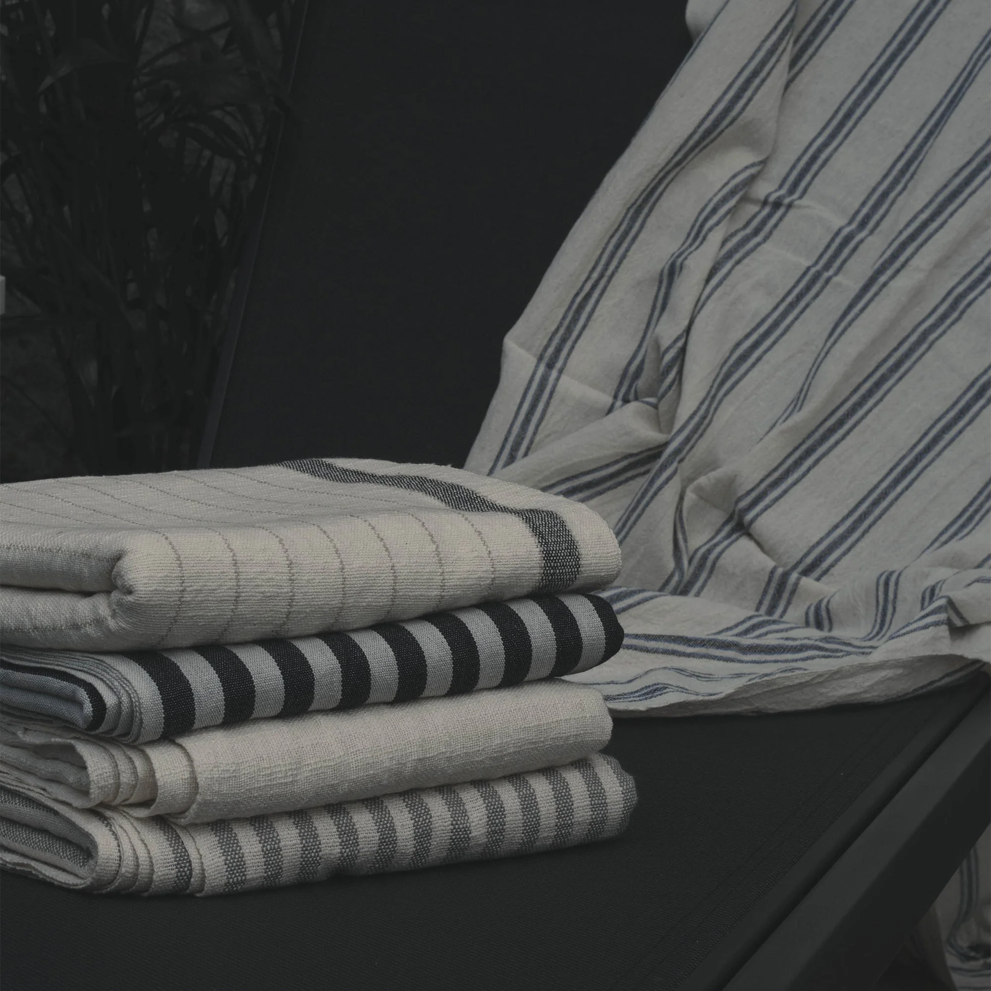 Turkish Linen Towel | Black Stripe - Image 4